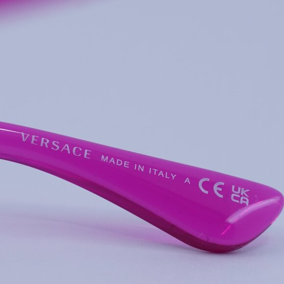 Versace VE4456U 533487 Sunglasses Pink Transparent Oval Frame, Grey Lenses - Picture 9 of 12